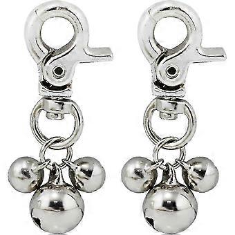 ZY6 Set Of 2 Bell Pendants For Dog Or Cat Collar (3 Hanging Bells)