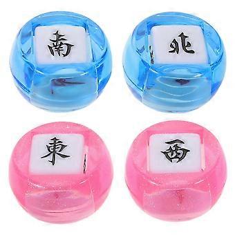 Mahjong Wind Dice Plastic Colorful Bettors Game Chinese American Mahjong Family Party 4pcs