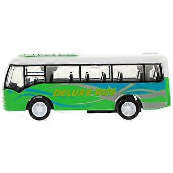 Green Alloy Bus Model for Kids Realistic Bus Toy Inertia Learning Simulation