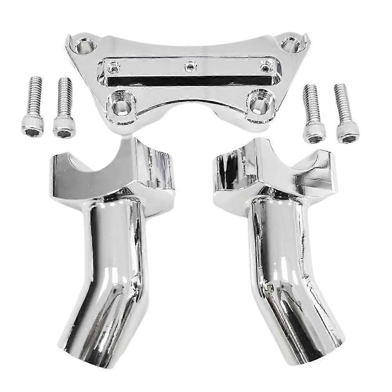 3-1/2 Inch Pullback Handlebar Risers & Top Clamp Kit for Harley Dyna Softail Fat Boy