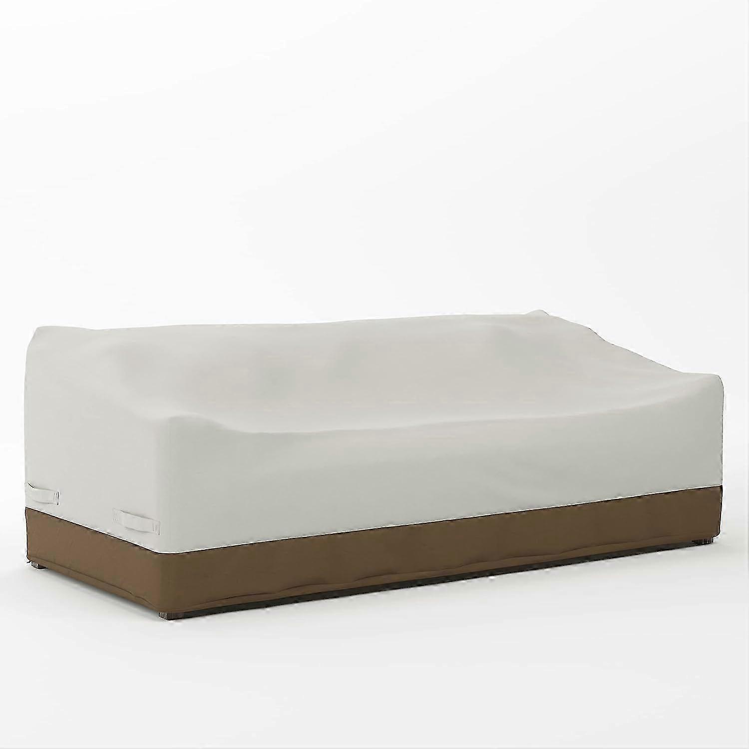 Beige+Light Brown 420D Protective Cover compatible with 3 Seater Sofa