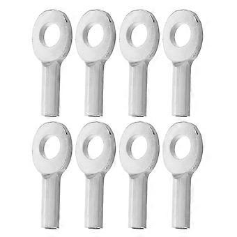 8pcs Wire Rope Eyelets: Fitness Equipment Cable Connector Wire Rope End Terminal Stopper Gym Machine Cable Eyelets and Thimble Interface Ports for Pul