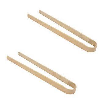 Pet Pooper Clip Bamboo Dog Waste Picker for Cleaning 2Pcs Wood Color