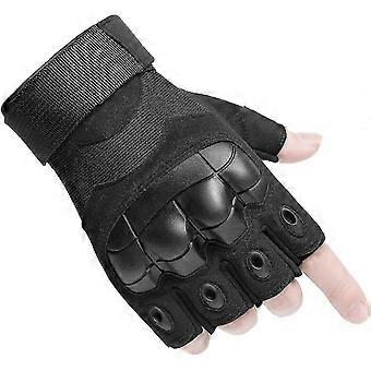 Half-finger Gloves, Fingerless Gloves for Motorcycle Cycling Camping Hiking Gym Bike Men's Outdoor Sports Working Gloves (D-V2) 26-27