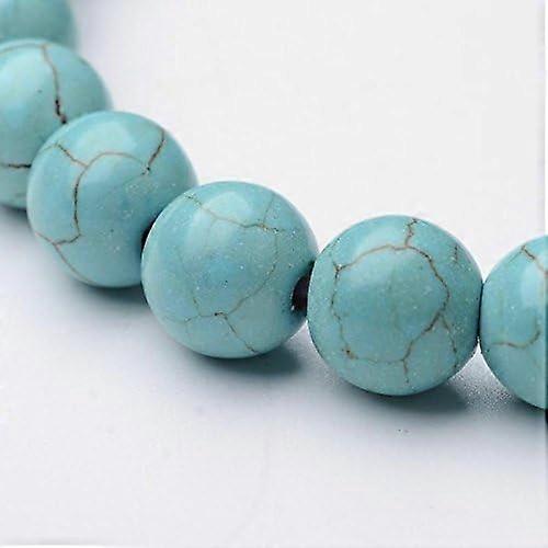 Round Turquoise Beaded Stretch Bracelets Inner Diameter: 2 inch(5cm)