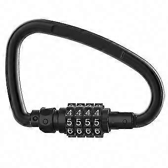 Heavy Duty Security, 4-Digit D-Shape Combination Locks with Carabiner Clips for Looped Bike Security Cable Lock