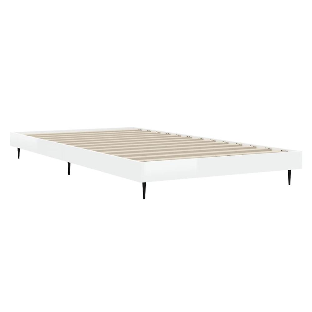 Bed Frame White 92X187 Cm Single Size Engineered Wood Single Bed Frames