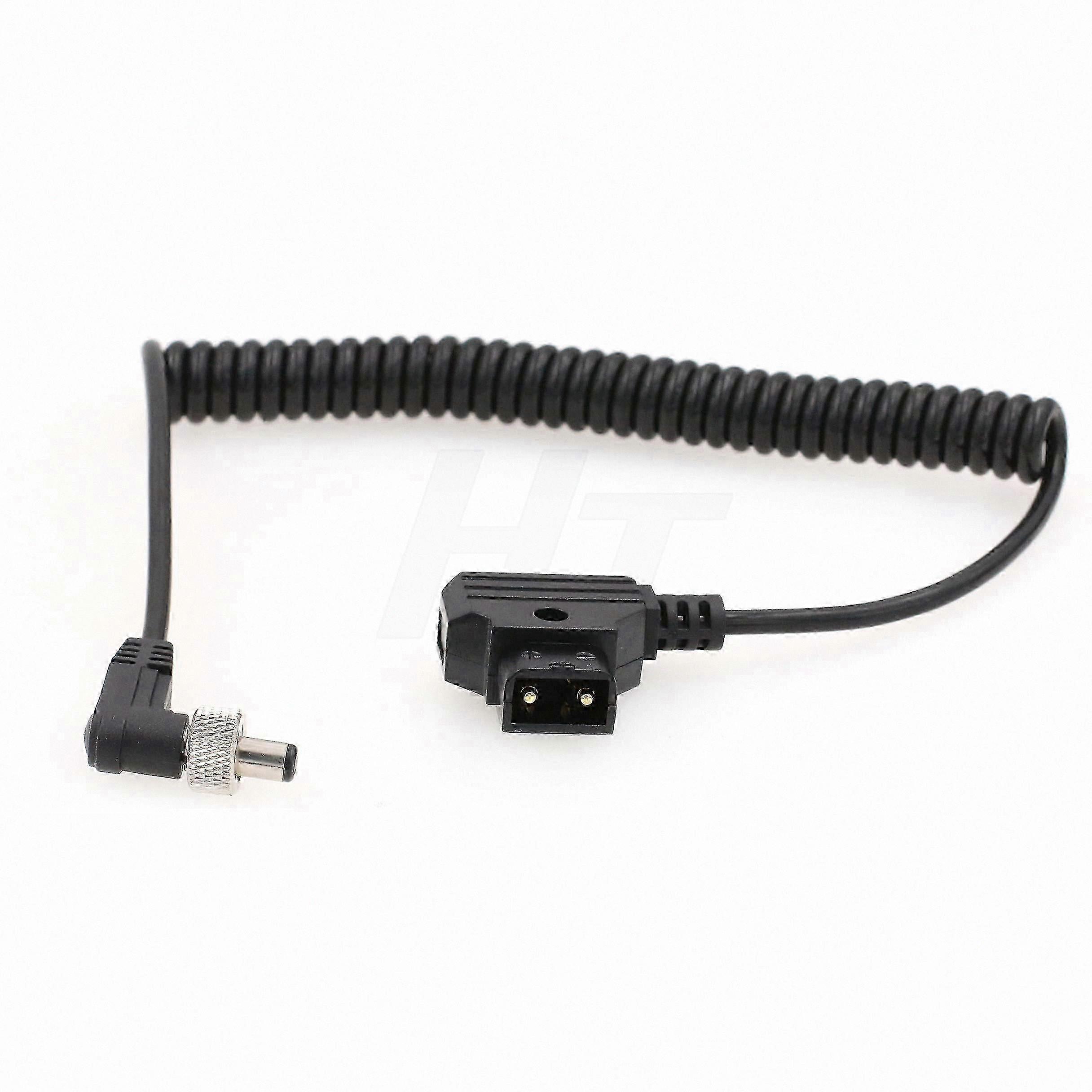 Coiled Power Cable with D-Tap to Locking DC for Monitors and Wireless Systems