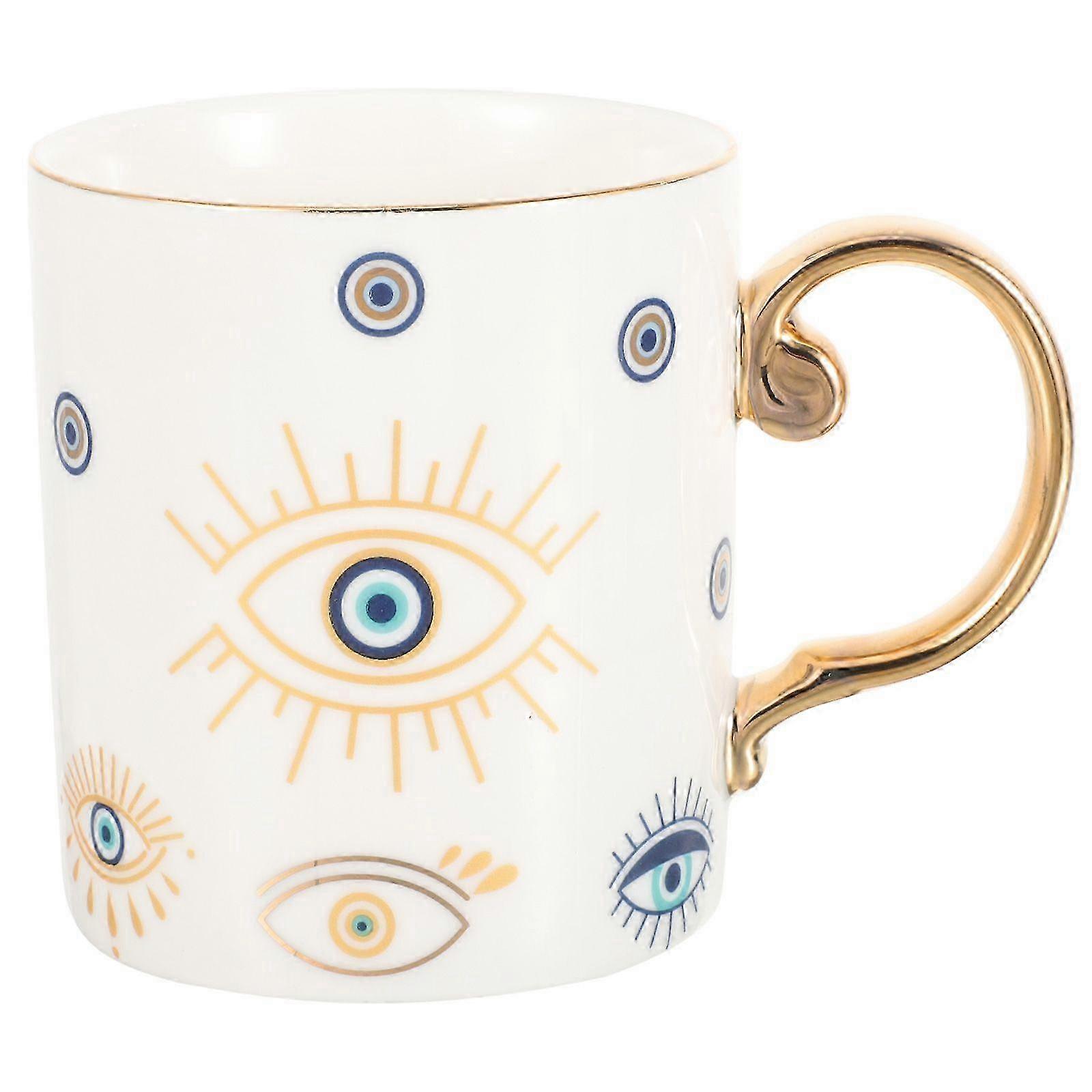 Random Pattern Evil Eye Ceramic Mug Espresso Coffee Cup Tea Serving Cup