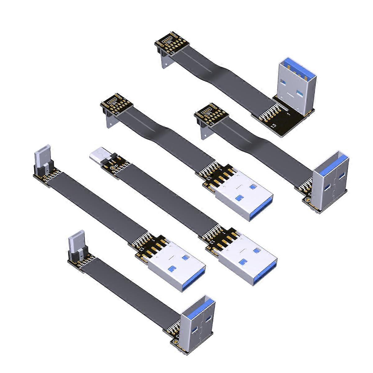 USB 2.0 Micro B to Type A Flat Extension Cable 10cm Speed Data Transfer for Raspberry Pi