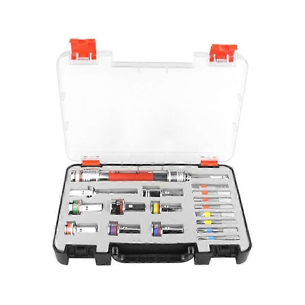 17PCS Multi Purpose Quick Change Hex Socket Set with Bits/ Sockets for Hammer Drill/Power Wrench/Electric Drill_aa