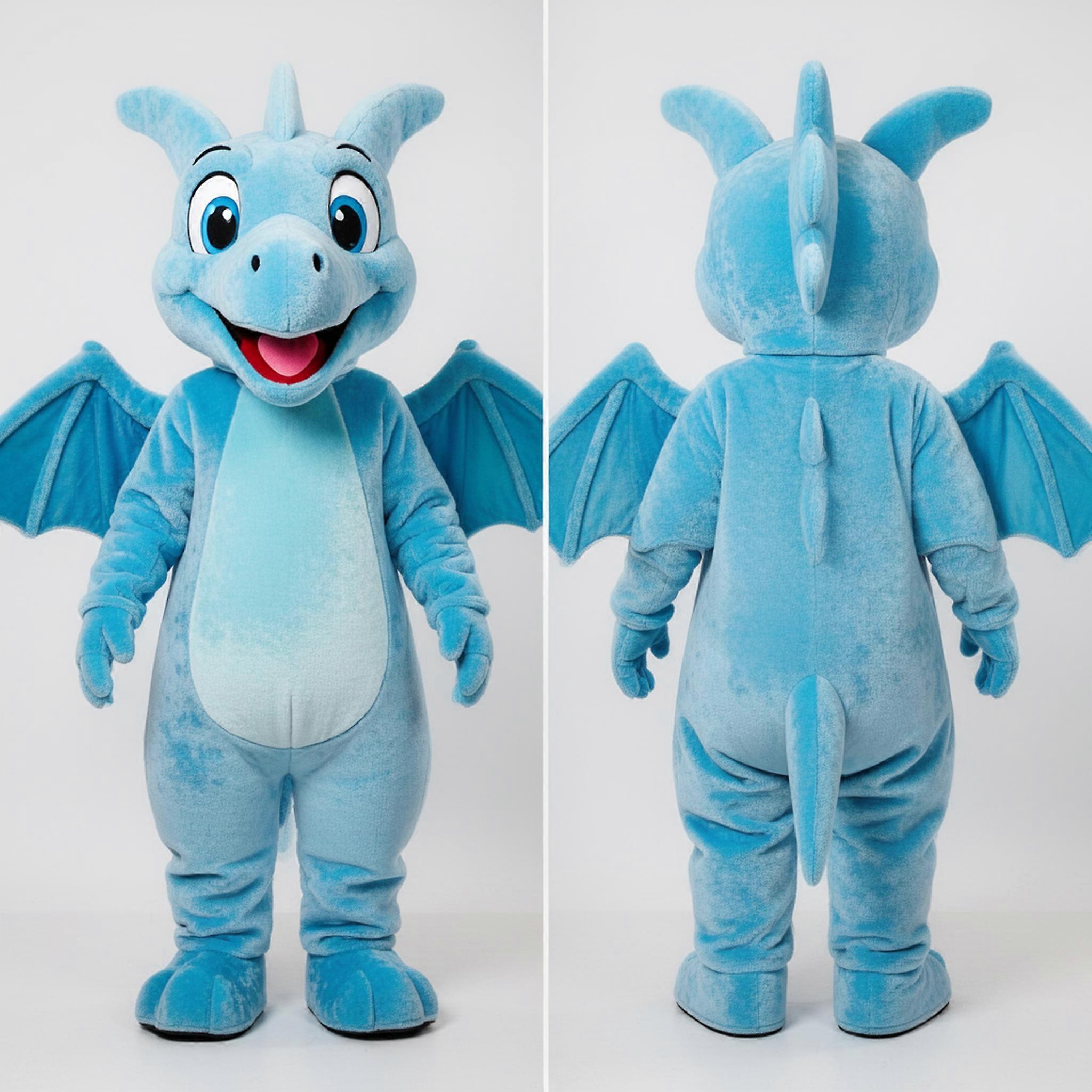 MASTICOT Sky Blue Cartoon Pterodactyl Mascot