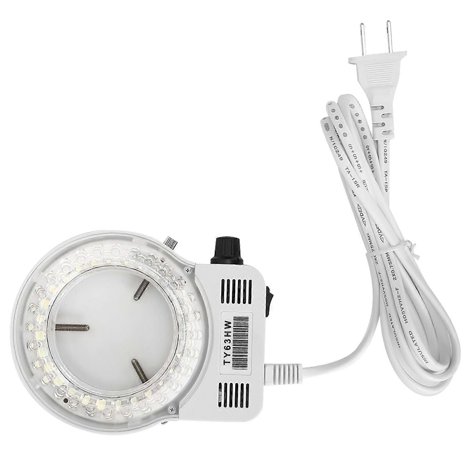 Microscope Camera Adjustable Dimmable LED Ring Light Source Lamp for Stereo MicroscopesUS Plug (100 240V)