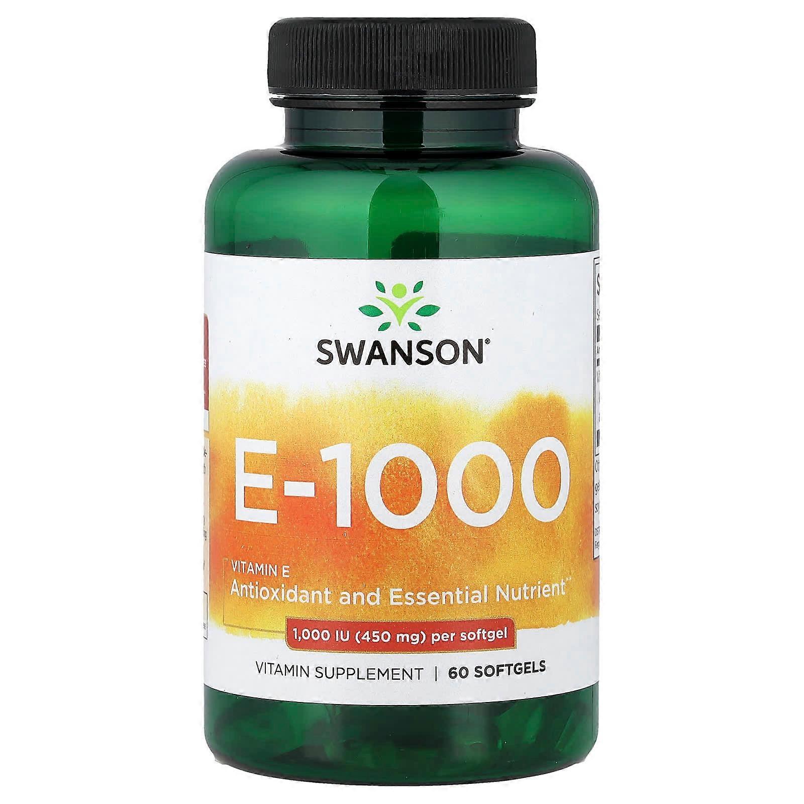 Swanson, Vitamin E, 1,000 IU, 60 Softgels