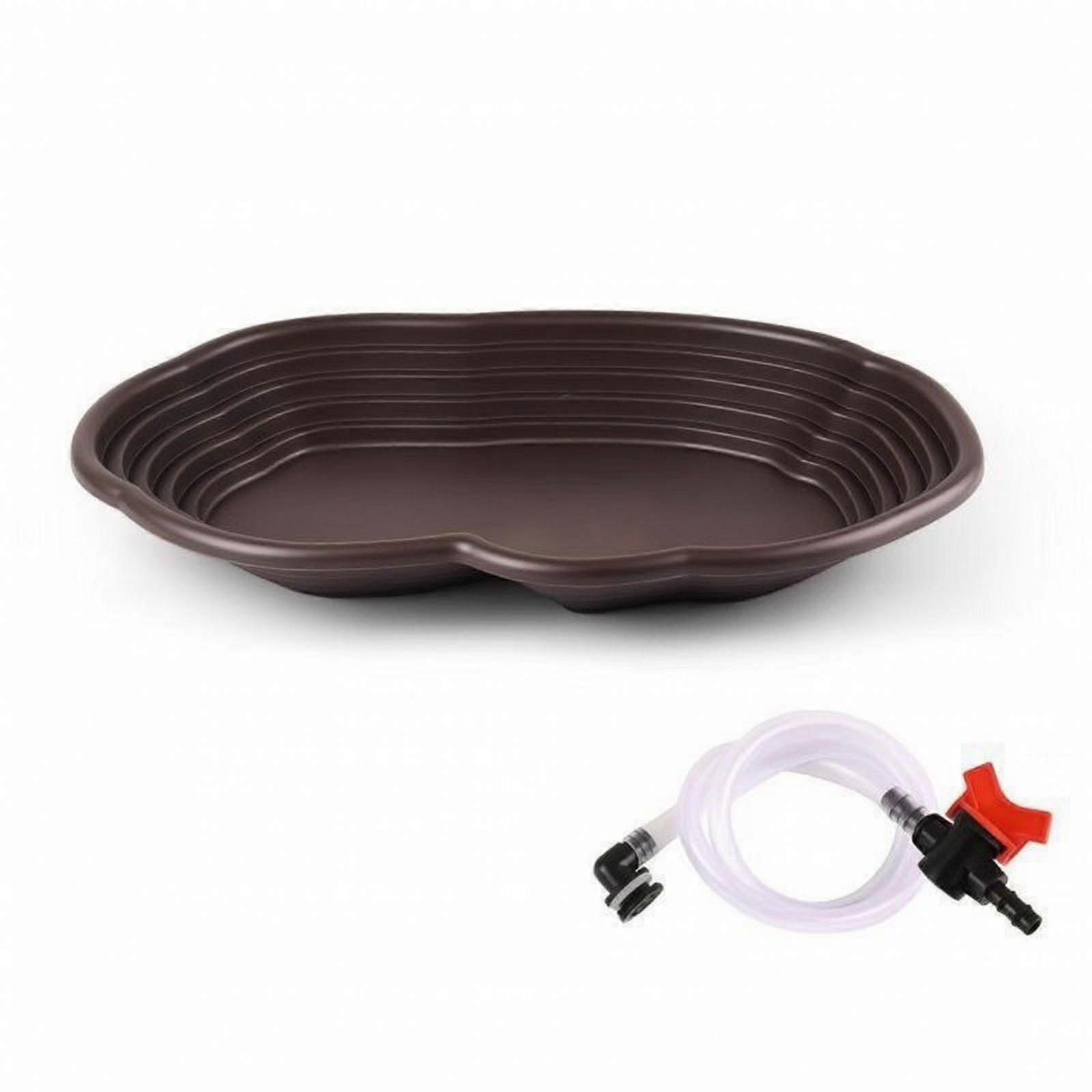 Turtle Bathing Basin with Drain Hose Plastic Reptile Bath Basin Multi-Purpose