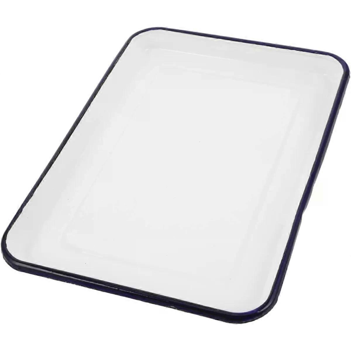 Retro Rectangle Enamel Baking Pan for Kitchen Food Serving