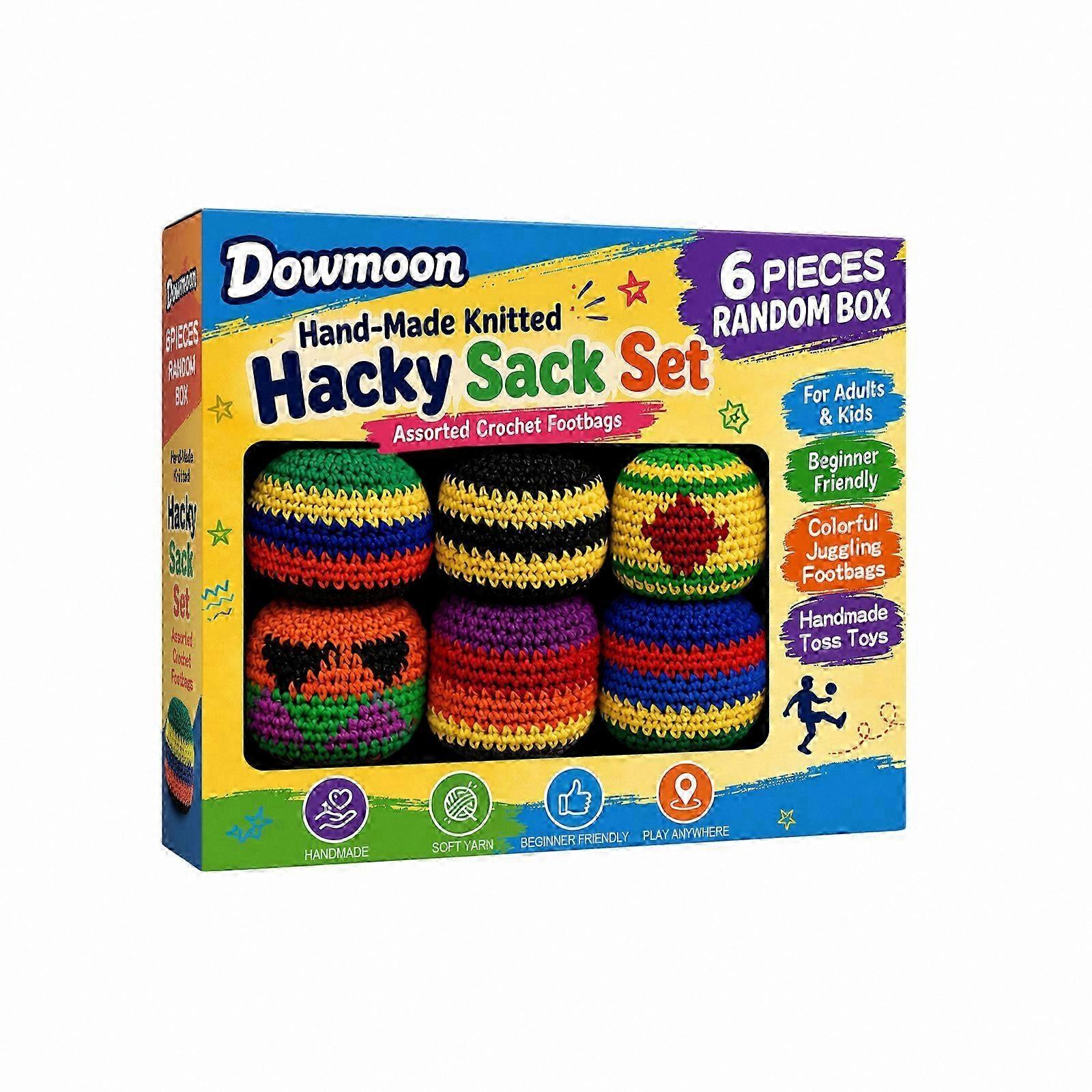 Hand-Made Knitted Hacky Sack Set, Random 6 Styles, XzY1