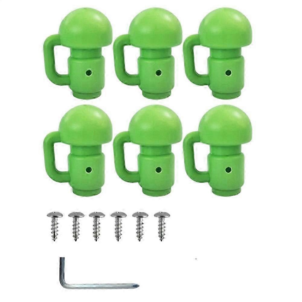 6PCS PP Trampoline Pole Caps Green