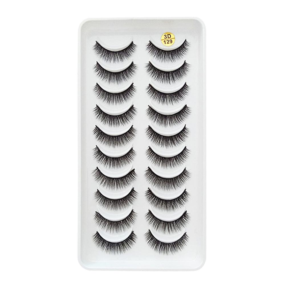 10pairs 3d False Eyelashes Natural Faux 3d Fluffy Eyelash Soft Wispy Volume Eyelashes