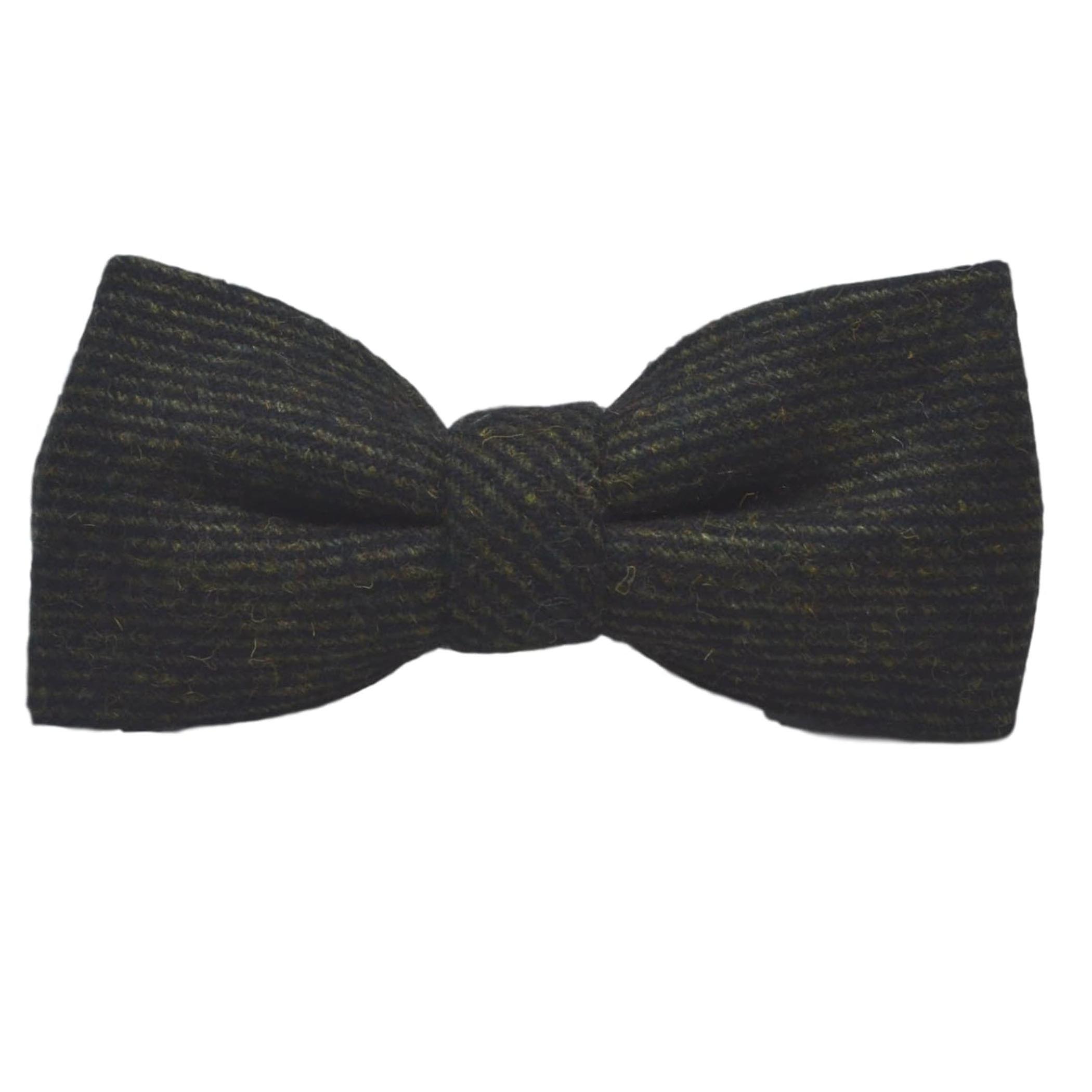 Dark Green Sharkskin Bow Tie & Pocket Square Set