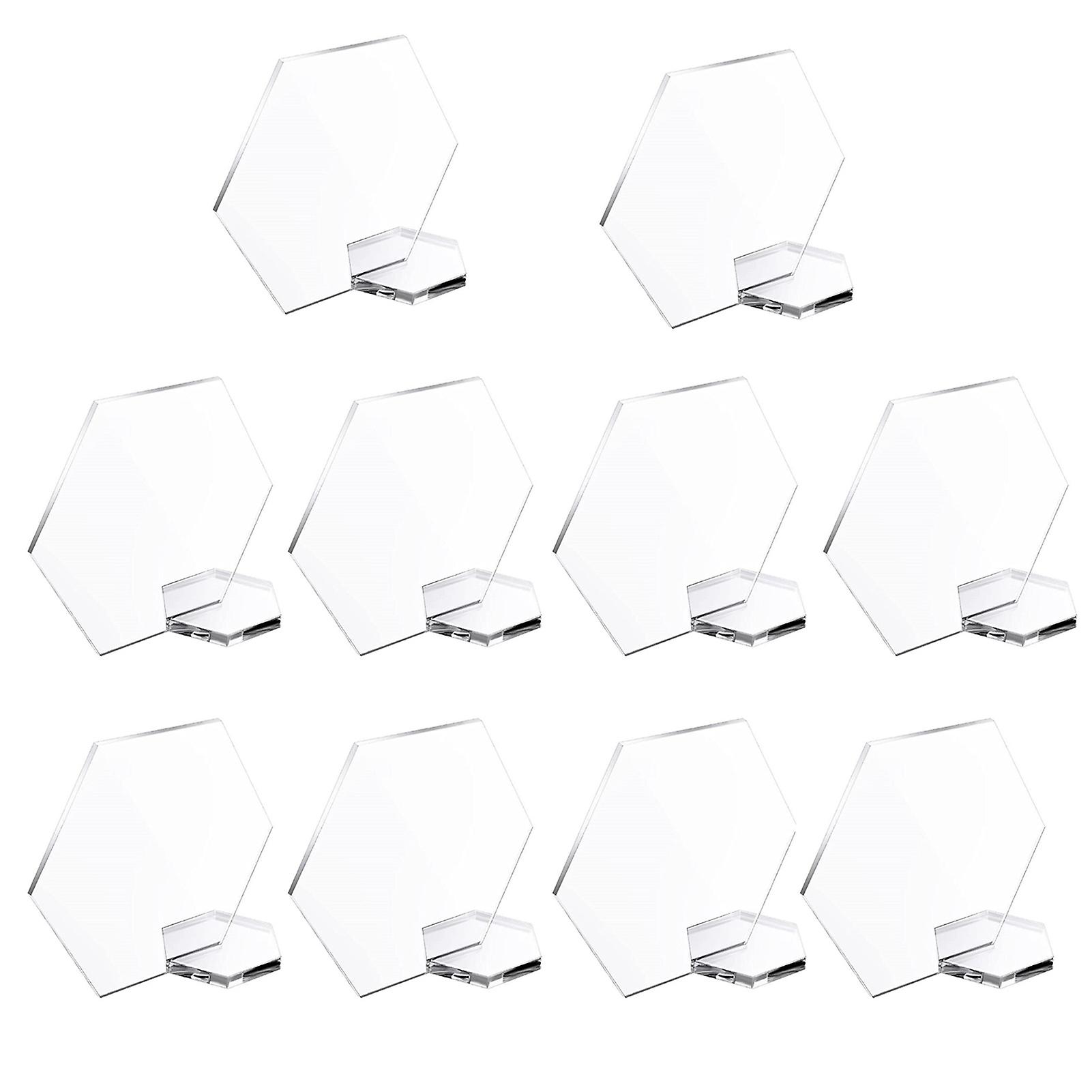 Mengxi 10set Place Card Multi-usage Anti-déformé Acrylique à fond plat Numéro de siège avec support Décor de mariage