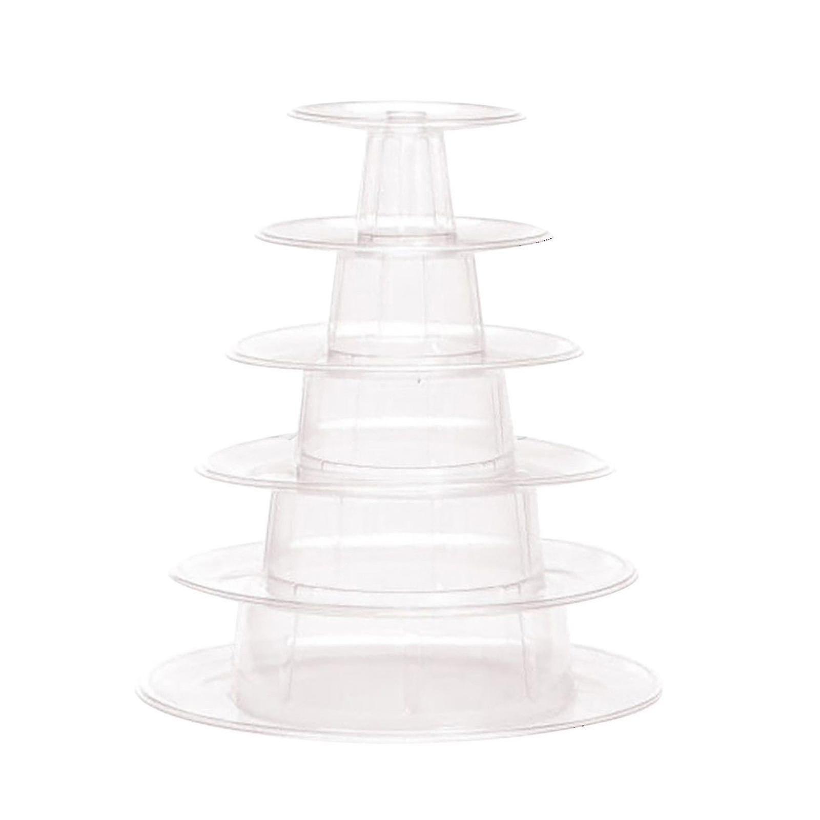 Macaron Cake Display Stand 6-layer Round Plastic Cake Tower Stand--