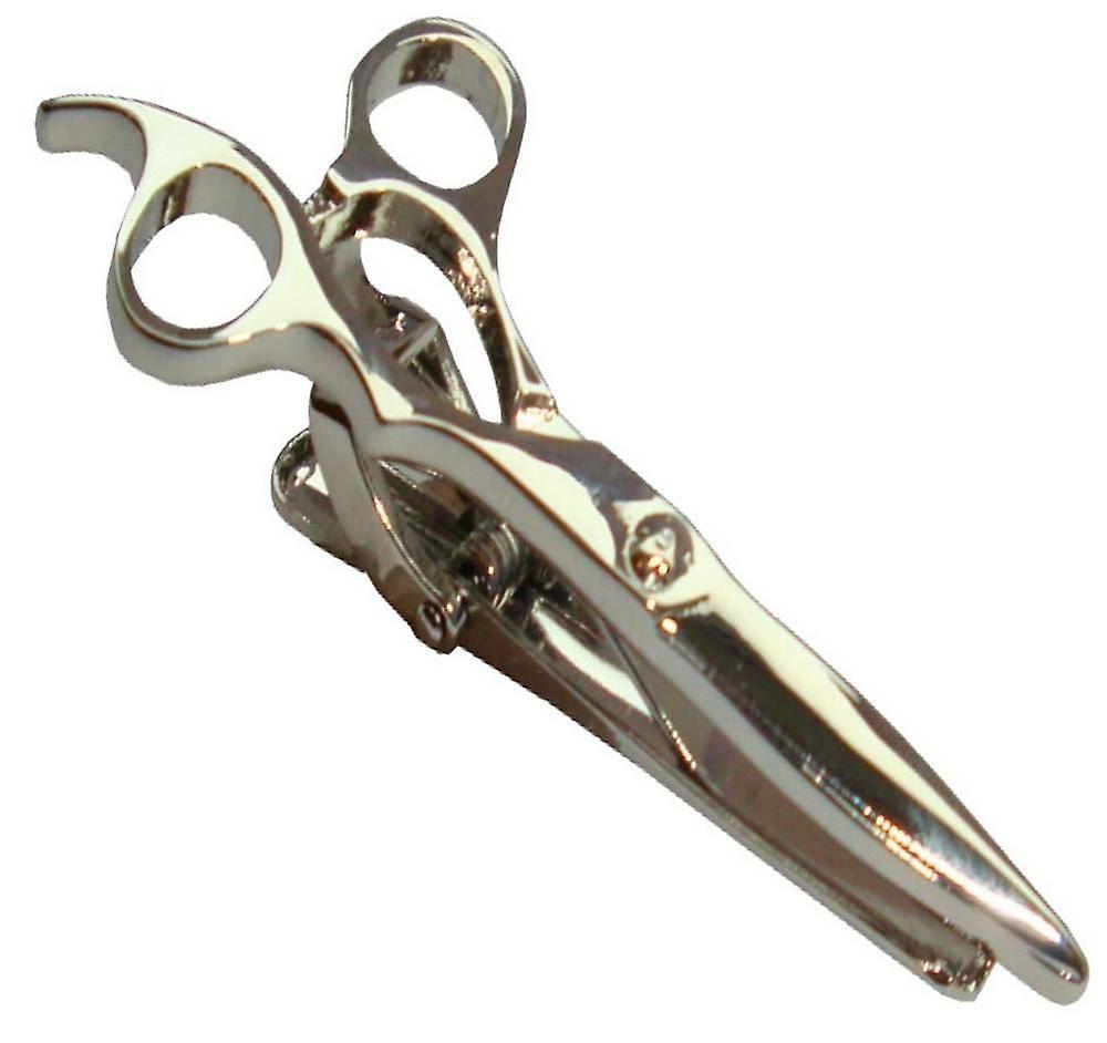 Bassin and Brown Scissors Tie Bar - Silver