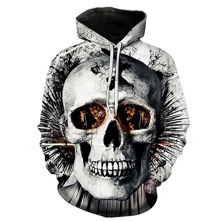 Unisex 3d Digital Printing Felpa con cappuccio Novità Skull Felpa Pullover Felpa con cappuccio