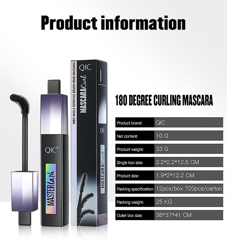 Qic 4d Curly Mascara Eyelash Waterproof Extension Volume Thick Long Lasting