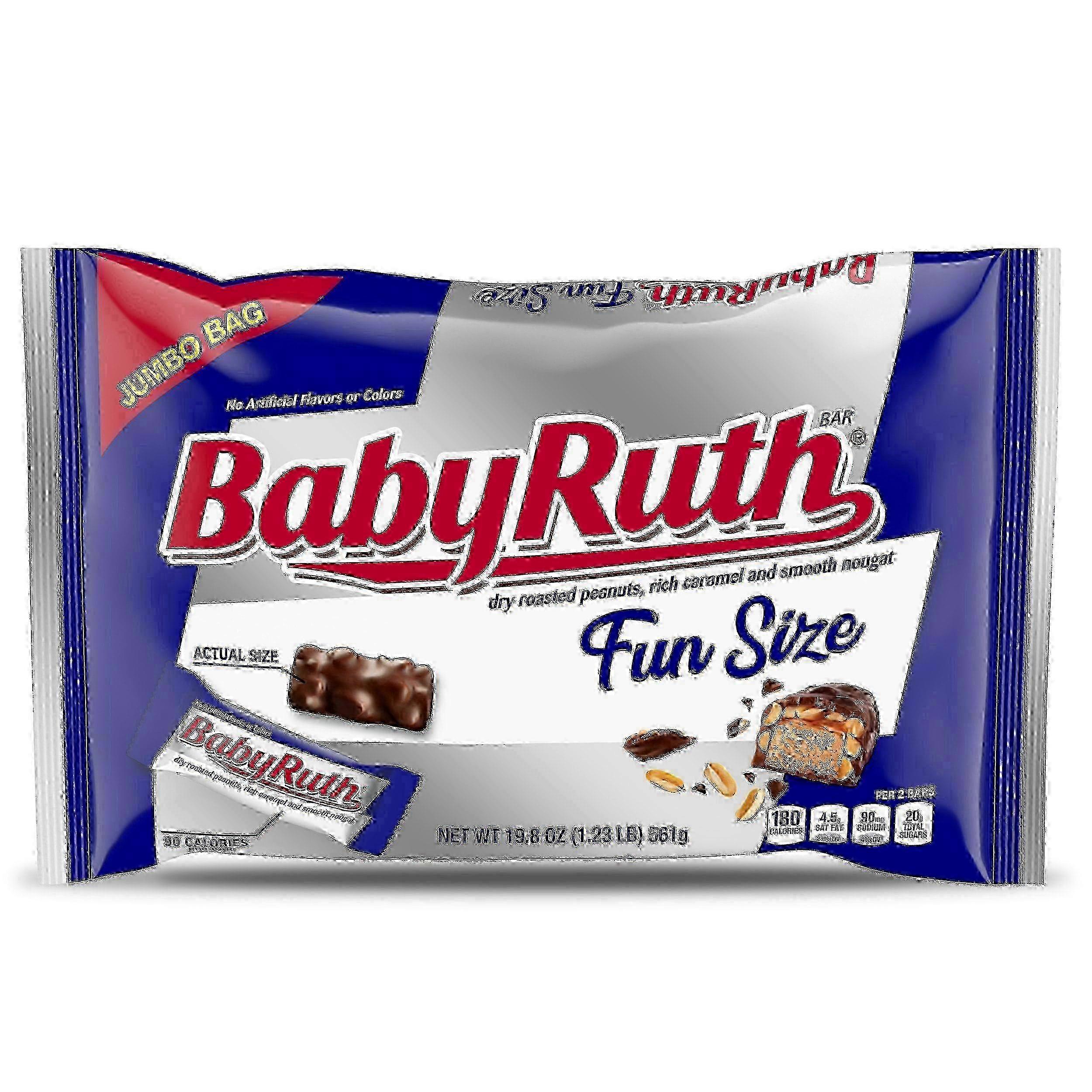 Baby Ruth Milk Chocolate Candy Bar Bag, Fun Size, Individually Wrapped, 19.8 Oz