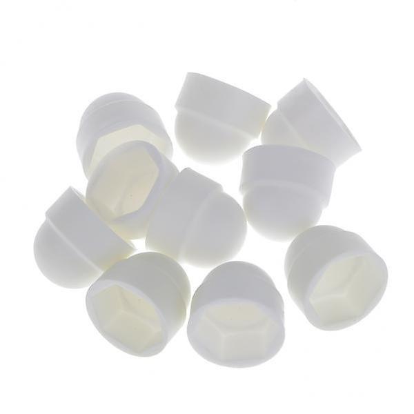 2x10pcs M10 قبة بيضاء بولت الجوز حماية قبعات غطاء مسامير مسدس
