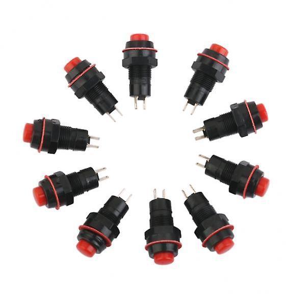 4x10 x Car Boat Locking Dash ON-OFF Push Button 2-Pin Latching Switch Red