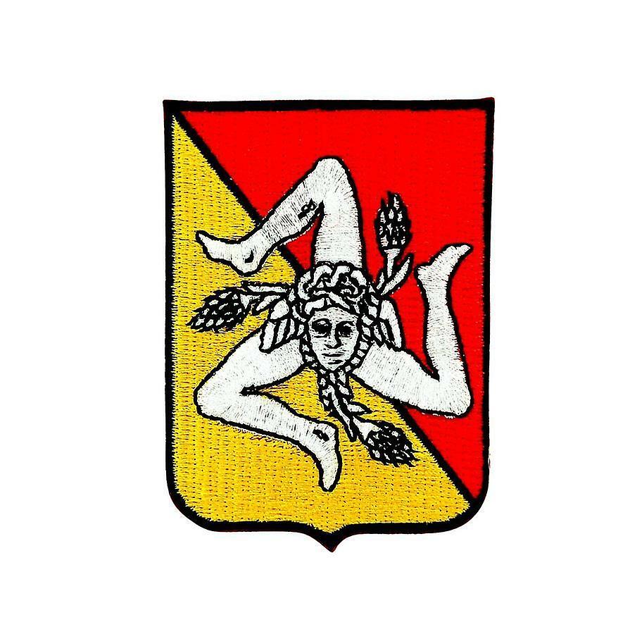Patch Ecusson Brode Flag Backpack Blason Sicily Sicilia Sicilian Thermocolla