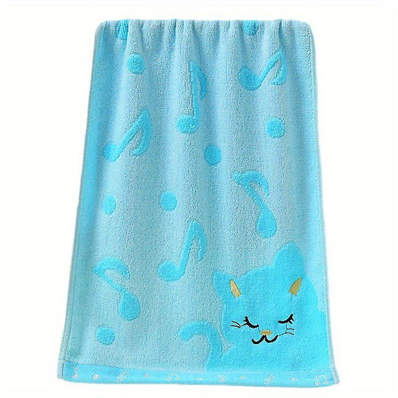 1pc Soft And Absorbent Cute Cat Pattern Bamboo Fiber Towel For Home Bathing And Showering - 984x1969in - Perfect Bathroom Accessory