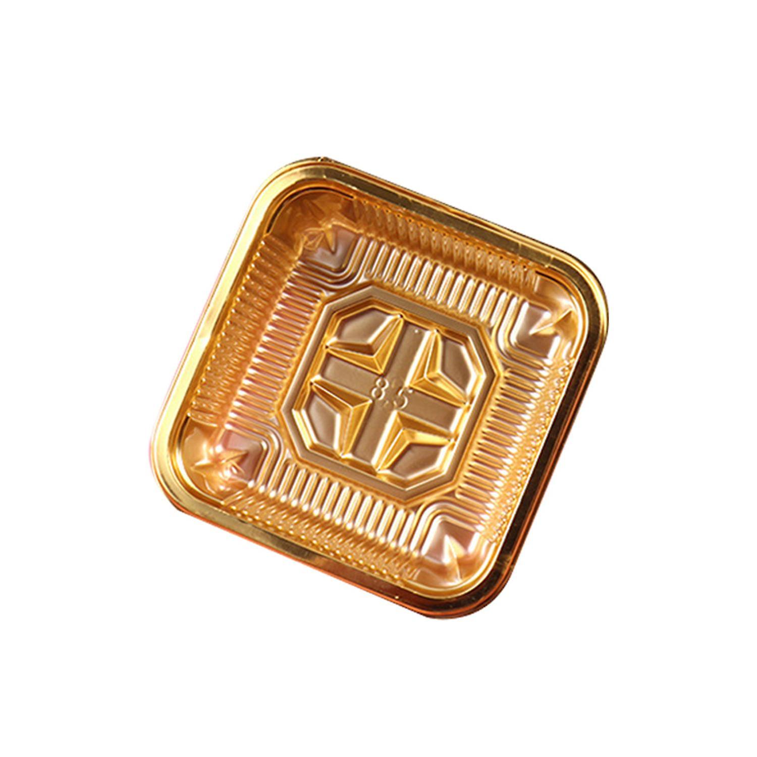 ZHOUBA 100Pcs Packing Box Portable Safe Square Shape Plastic Moon Cake Boxes for Mooncakes