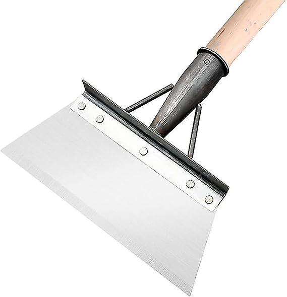 Multifunksjonell rengjøringsspade, rengjøringsspade i rustfritt stål, flat spade for ugress og mose, hageskrapespade for landskapsarbeidtrehåndtak N