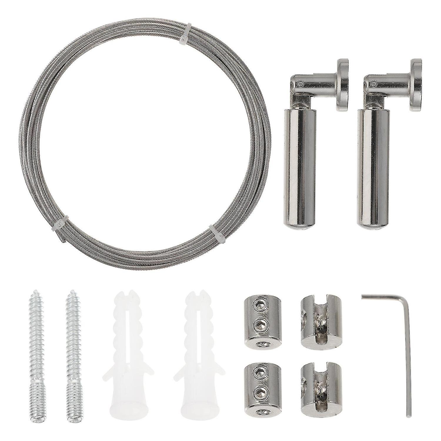 1 Set 5m Rvs Kleding Opknoping String Gordijn Drape Walsdraad Set