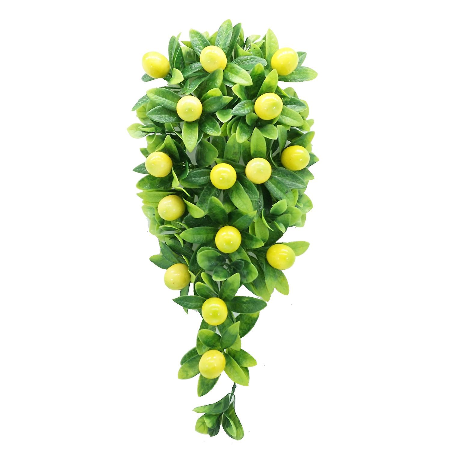 Artificial Lemon Hanging Rattan - 40cm Plastic Wall Decoration