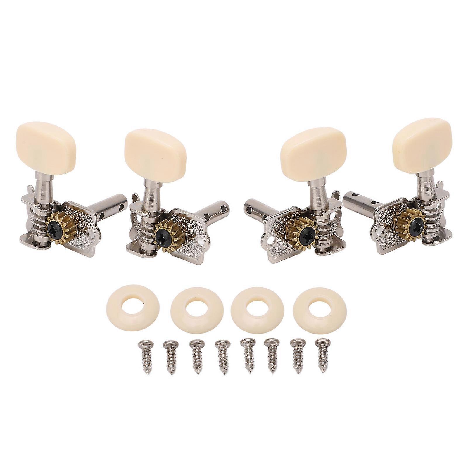 4 Pcs Guitar String Tuning Pegs Kit, 2 Holes, 2 Left, 2 Right, with Machine Heads