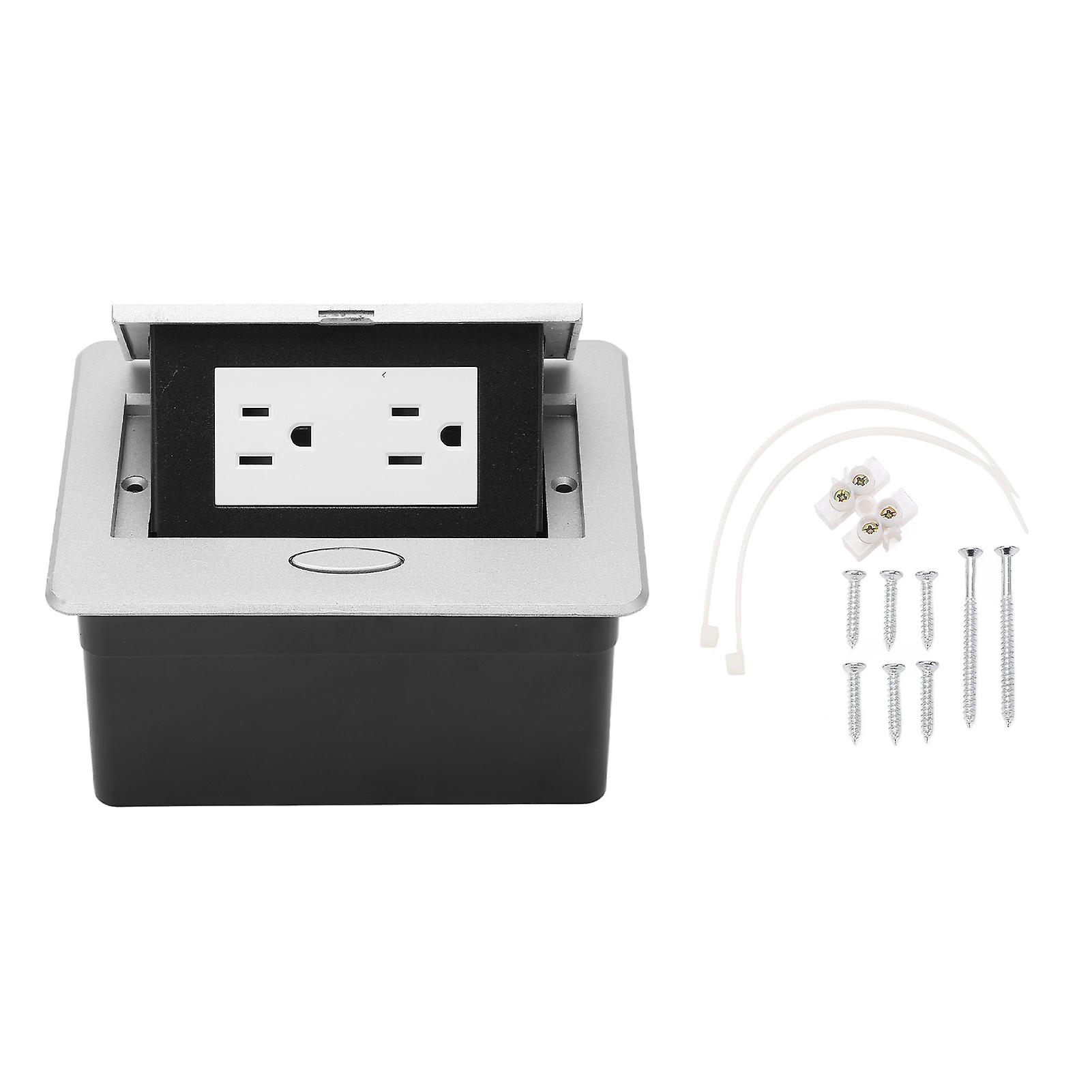 Desktop Socket Concealed Power Strip Table Connection Box 2 Outlets US Standard 110‑240V