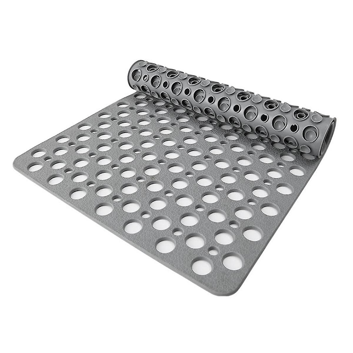 Shower Mat Non with Suction Cups and Drain Holes, 30X17 in (75X43 cm), Machine Washable Bathtub Mat
