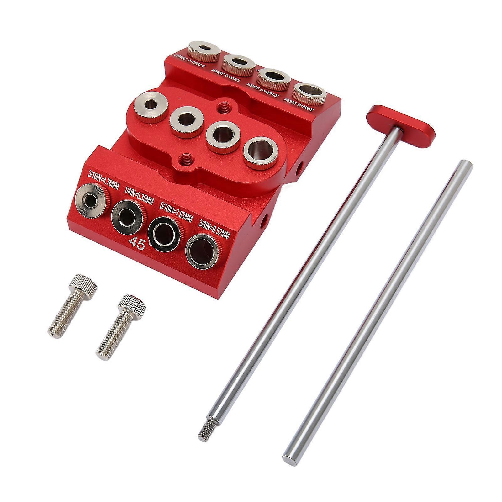 30 45 90 Angled Drill Guide, Extended Positioning Multi-Angle Drilling Jig for Woodworking