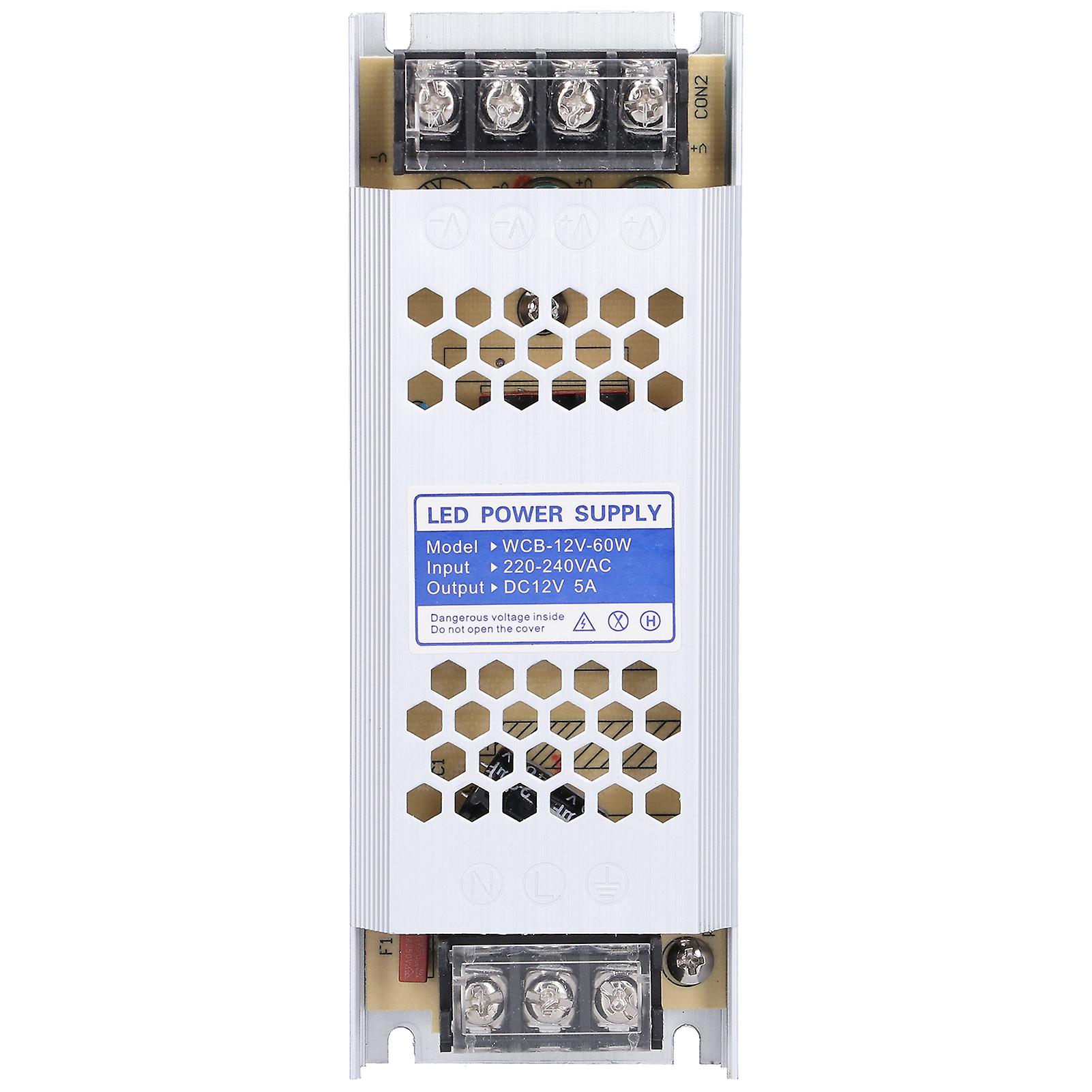 Risegun Transformer LED Power Supply Switching Driver Adapter for UltraThin Long Strip Light Box Advertise, 12V 60W