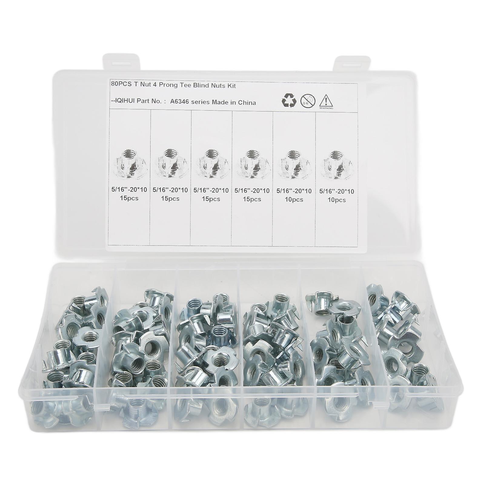 T Nuts,80Pcs T Nuts Carbon Threaded Inserts T Nuts High-End Performance