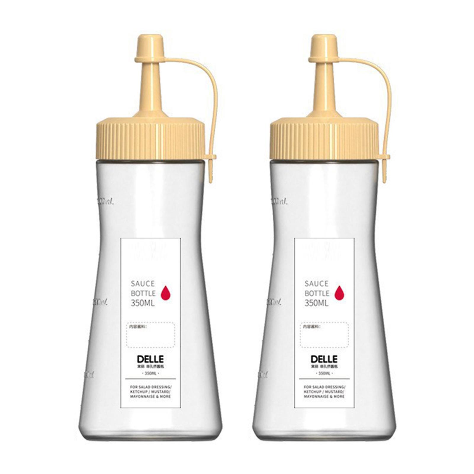 Condiment Bottles for Sauces Empty Squeeze Bottle with Lid Transparent Leakproof Maple Syrup