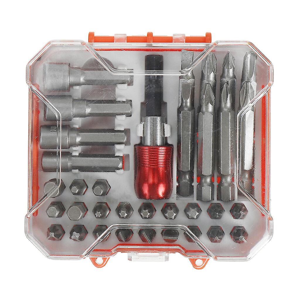 34Pcs 6.35mm Shank Multi-function Combination Chromium Vanadium Screwdriver Sleeve Set