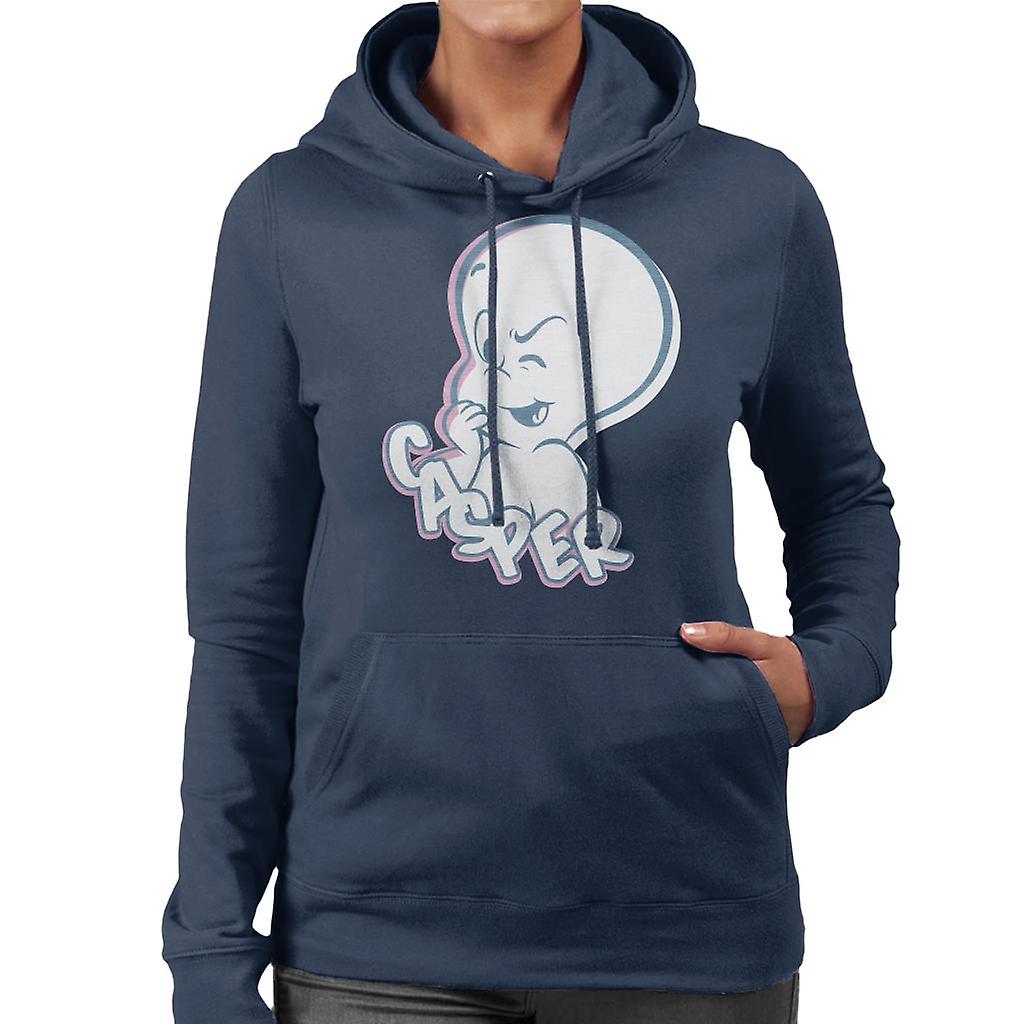 Casper The Friendly Ghost Winking Face Women's Hooded Sweatshirt