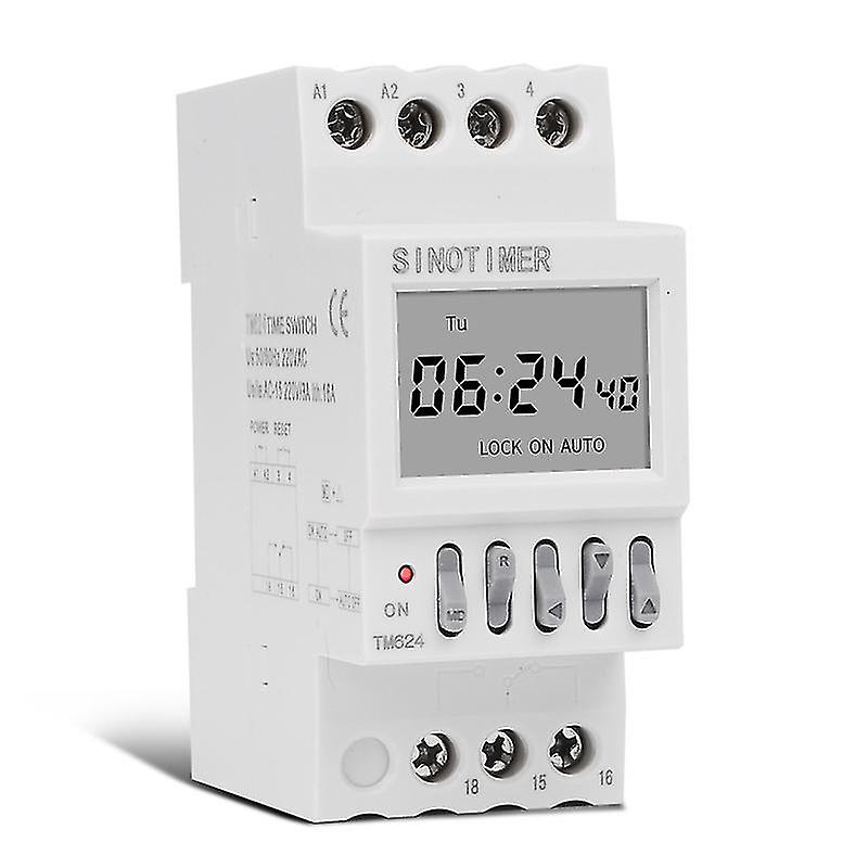 Tm624 Digital Timer Switch 40-group Time-controlled Ringer Din Rail Mount 220v Timer Relay