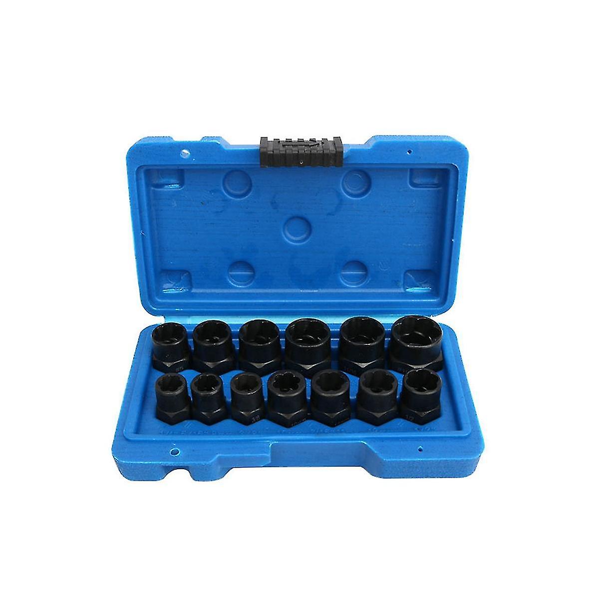 13 pezzi Screw Remover Socket Hexagon Screw Tool Socket Bolt Nut Broken Wire Extractor Broken Nut B
