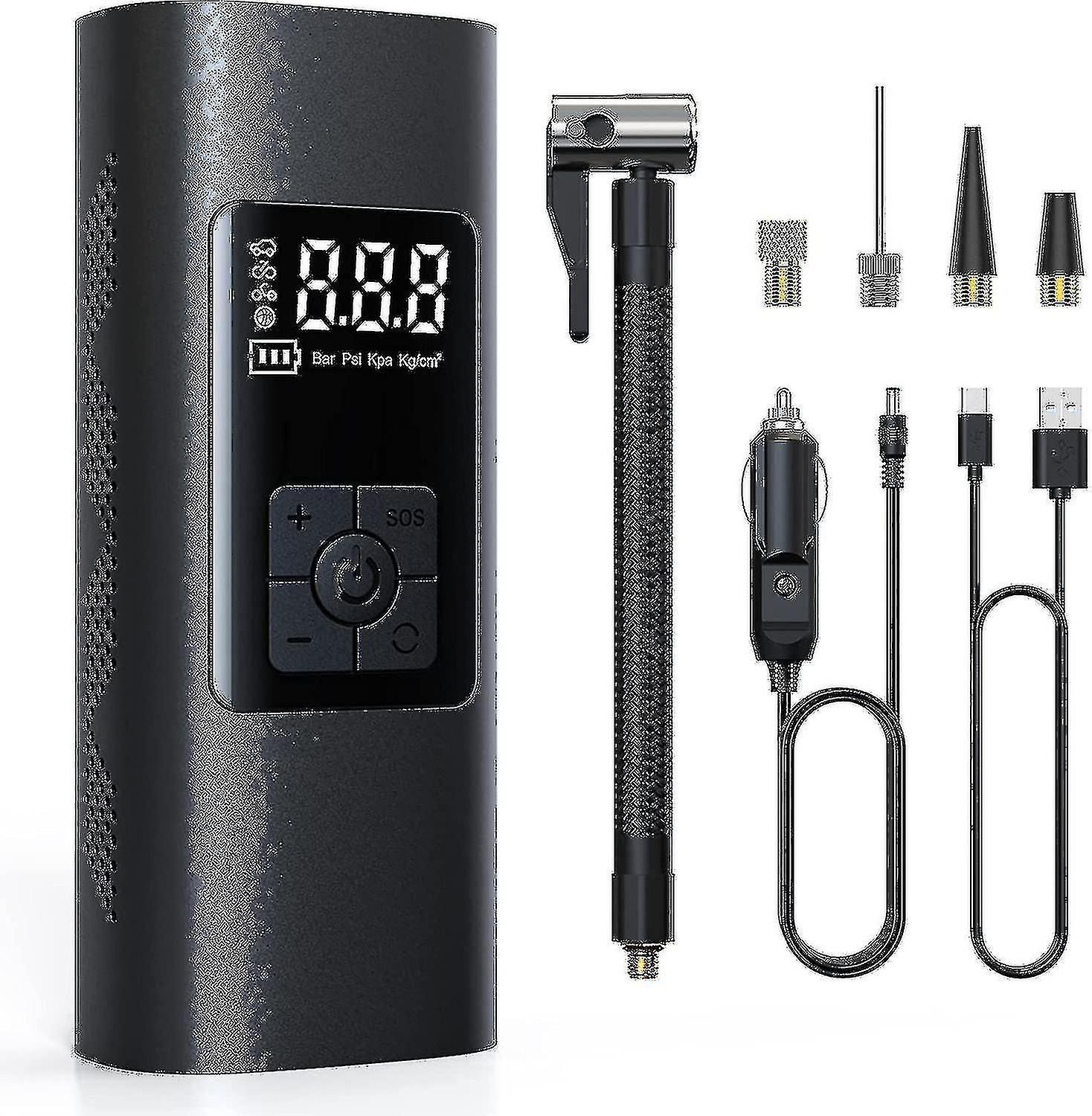 Tyre Inflator Cordless Rechargeable, 6000mah Battery Tyre Inflator 150 Psi Car Pump Electric Bike Pu